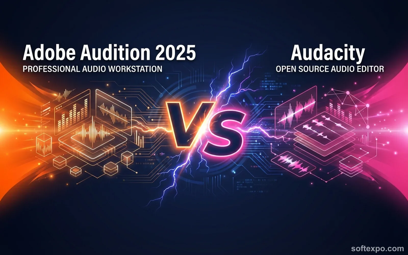 Adobe Audition 2025 VS Audacity Cover