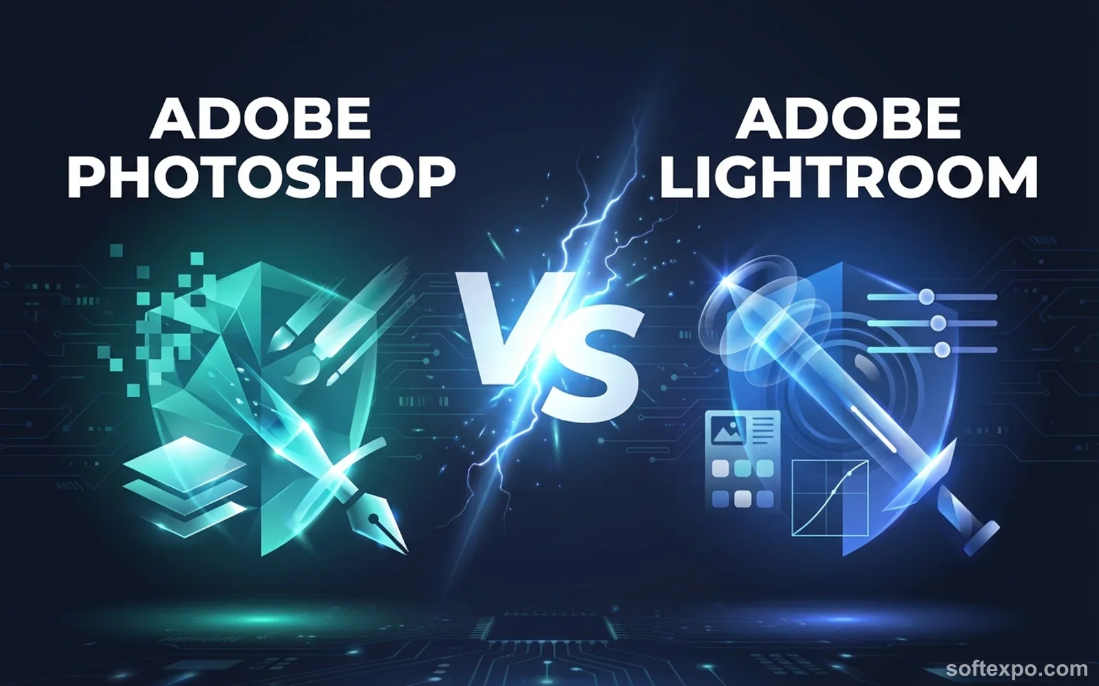 Adobe Photoshop VS Adobe Lightroom Cover