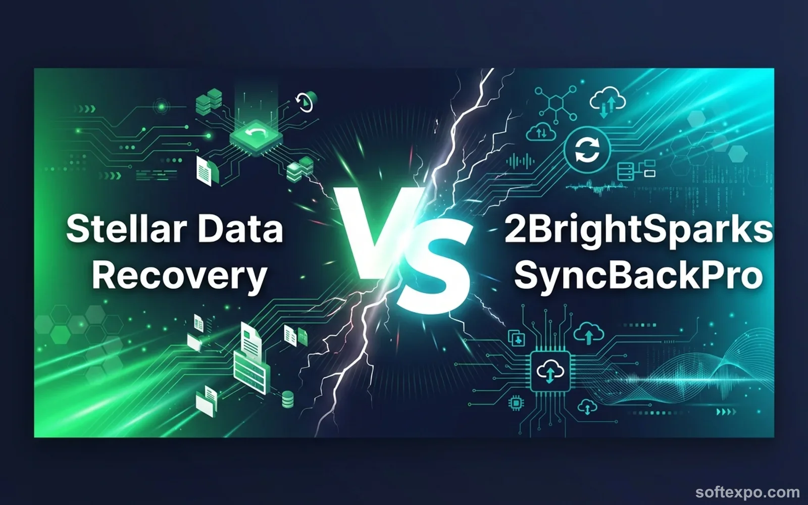 Stellar Data Recovery vs. 2BrightSparks SyncBackPro – Comparison Cover