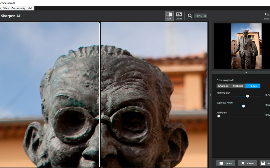 Topaz Sharpen AI Resolution upscale