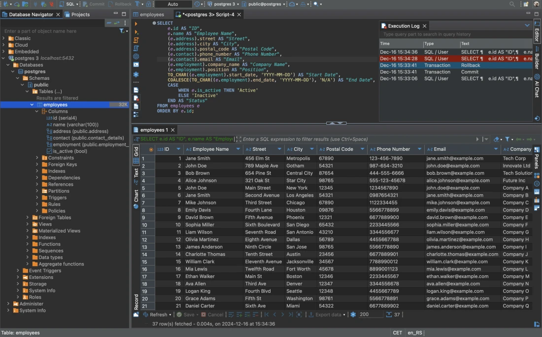 Dbeaver - interface functionality