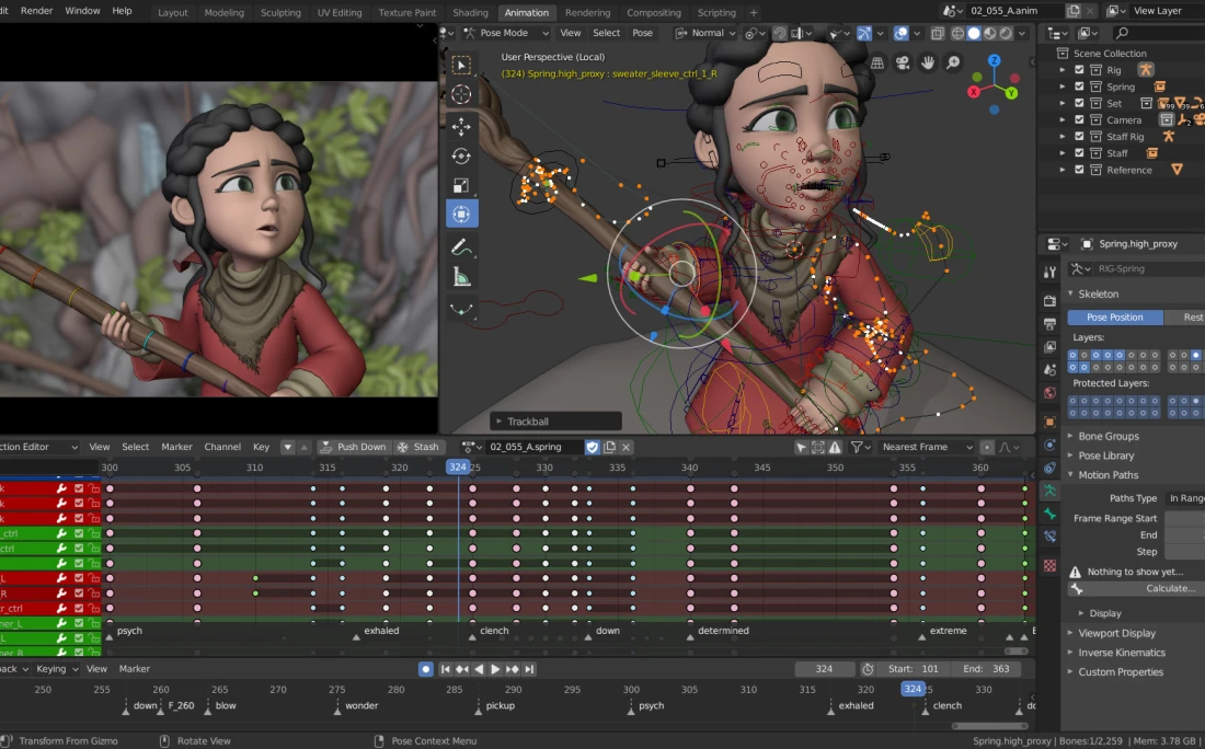 Blender Animation and Rigging function