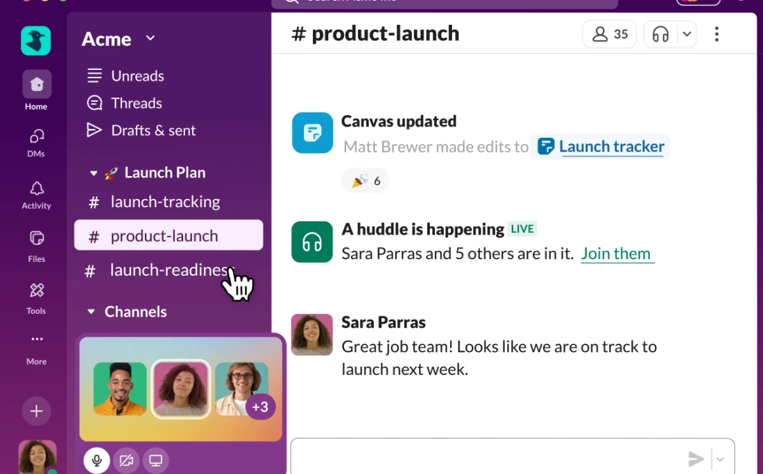 Slack Main Interface
