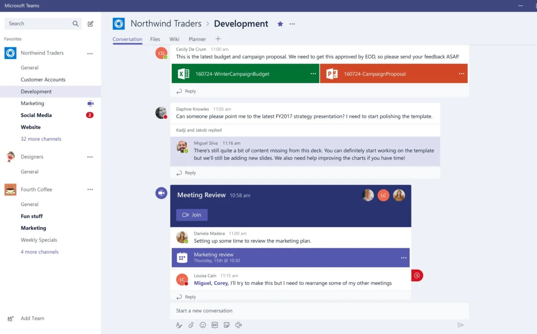 Microsoft Teams User Interface